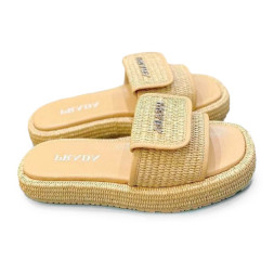 Prada Flip Flop Rafia Beige