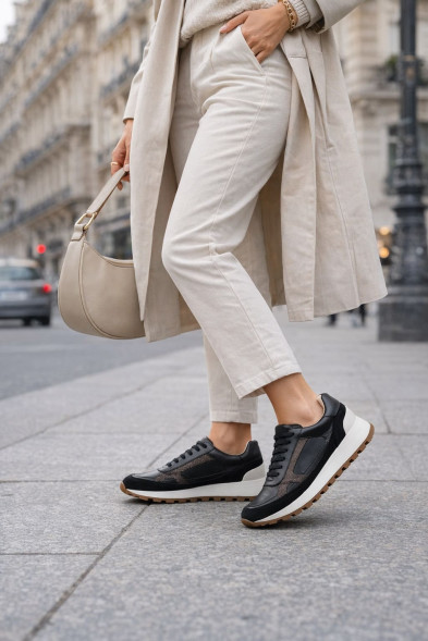 Женские кроссовки Brunello Cucinelli Sneakers Leather Black