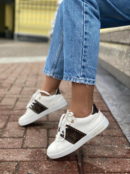 Женские кеды Louis Vuitton Frontrow White/Brown