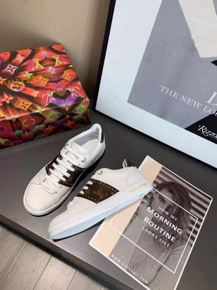Женские кеды Louis Vuitton Frontrow White/Brown