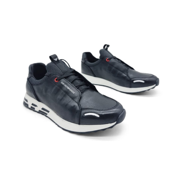 Мужские кроссовки Armani Leather Black