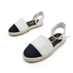 Chanel Flats Textile White