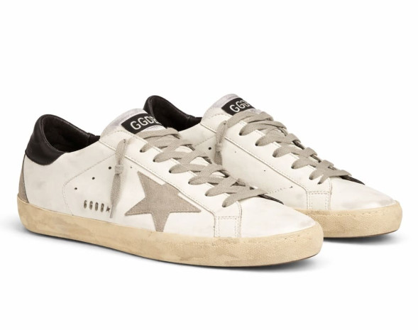 Мужские кеды Golden Goose Super-Star Men's Black Heel Tab