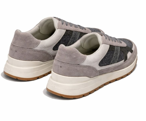 Женские кроссовки Brunello Cucinelli Suede Sneakers White/Grey
