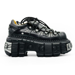 New Rock Black Leather Women