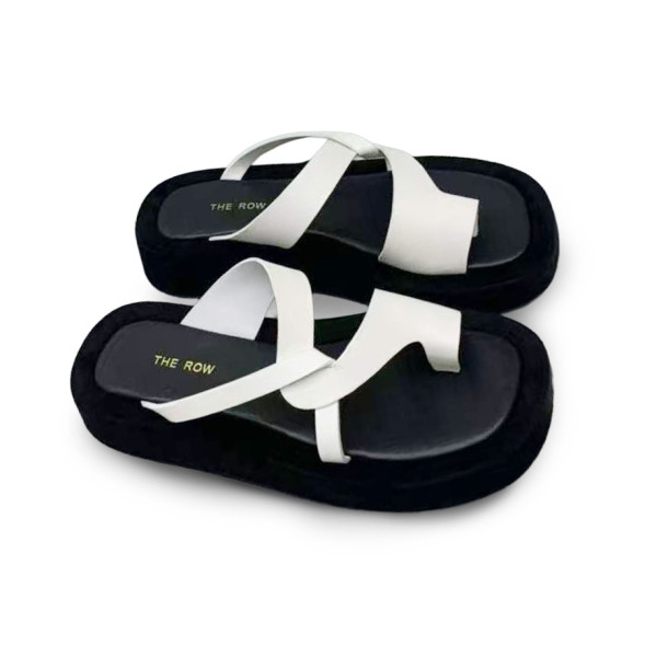 Женские шлепанцы The Row Flip-flop Black/White