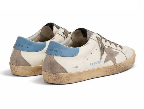 Женские кеды Golden Goose Super-Star Sky Blue Heel Tab