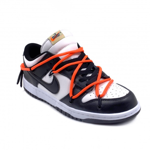 Мужские кроссовки Off-White x Nike Dunk Low Black&amp;White