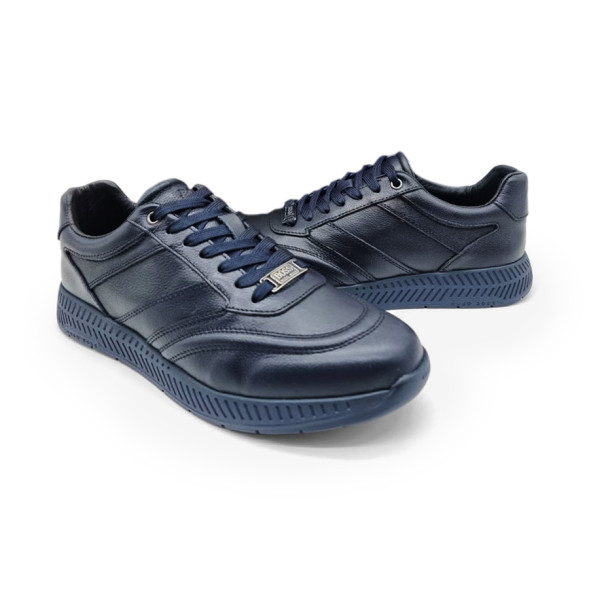 Унисекс кроссовки Hugo Boss Leather Black/Navy