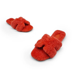 Hermes Flip-flops Wool Orange
