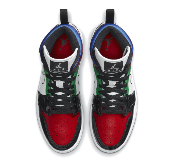 Унисекс кроссовки Nike Air Jordan 1 Mid SE Black White Multi-Color