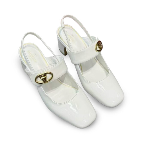 Женские туфли Valentino Leather Pumps Lacquered White