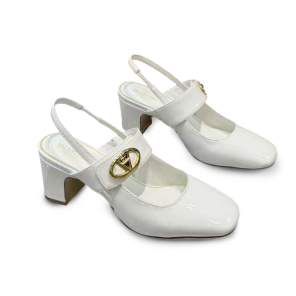 Женские туфли Valentino Leather Pumps Lacquered White