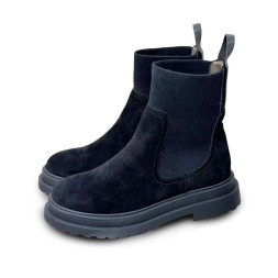 Brunello Cucinelli Suede Chelsea Boot Black