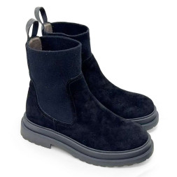 Brunello Cucinelli Suede Chelsea Boot Black