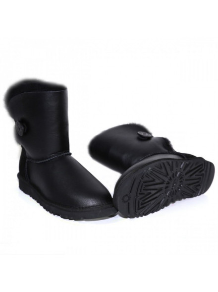 Женские угги с пуговицей Bailey Button Metallic Black