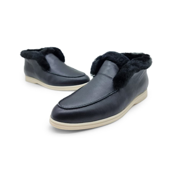 Унисекс ботинки Loro Piana Open Walk Winter Leather Black