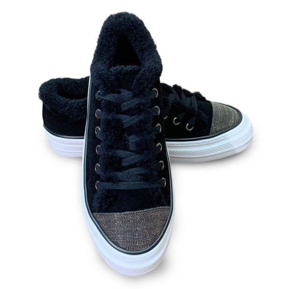 Женские зимние кеды Brunello Cucinelli Winter Sneakers Black