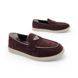 Prada Mocassins Suede Brown