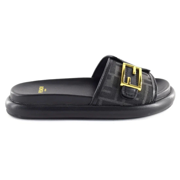 Женские шлёпанцы Fendi Slippers Black