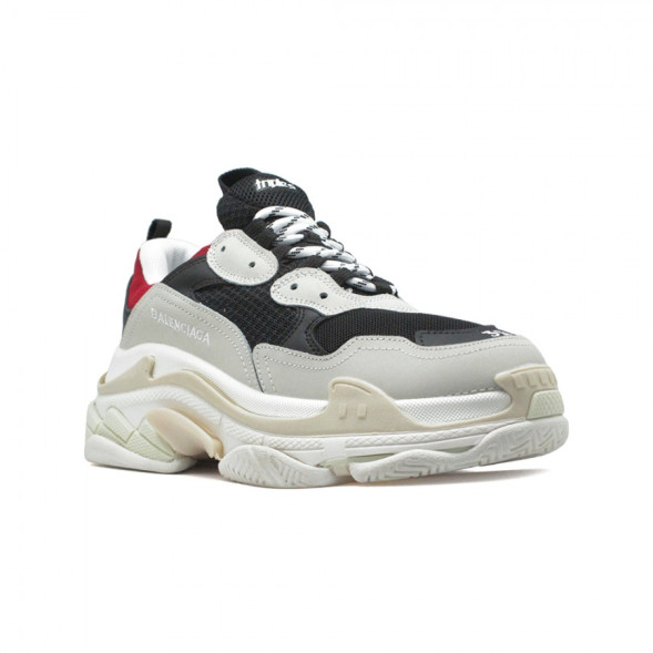 Женские кроссовки Balensiaga Triple S Grey-Black-Red