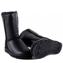 Short Zip Metallic Black