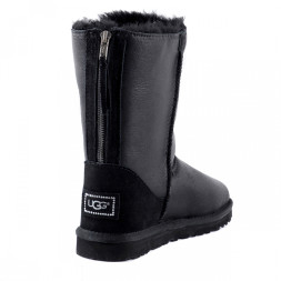Short Zip Metallic Black