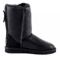 Short Zip Metallic Black