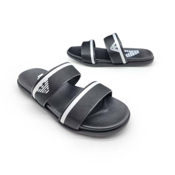 Мужские шлепки Armani Flip-flops GK Black 
