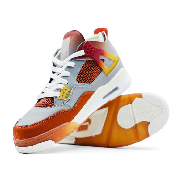 Унисекс кроссовки Nike Air Jordan 4 Grey/Orange