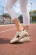 Женские кеды Golden Goose Ball Star Chicory-Coffee Glitter Star and Black Leather Heel Tab