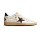 Женские кеды Golden Goose Ball Star Chicory-Coffee Glitter Star and Black Leather Heel Tab