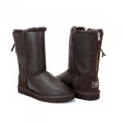 Short Zip Metallic Chocolate