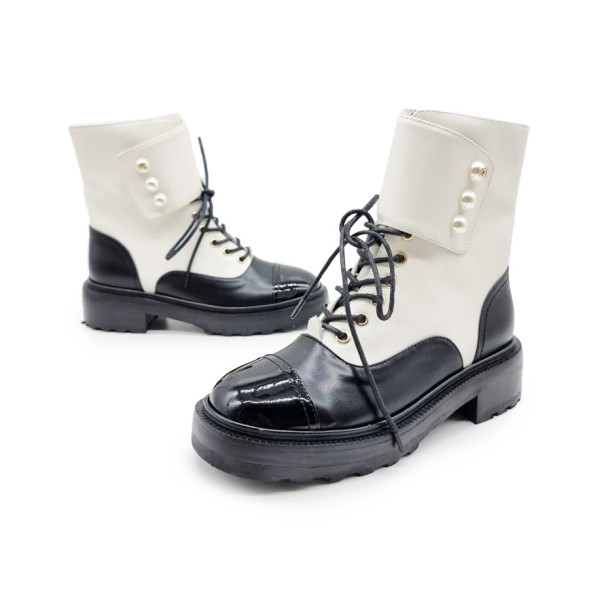 Женские ботинки Chanel Boots Black/White