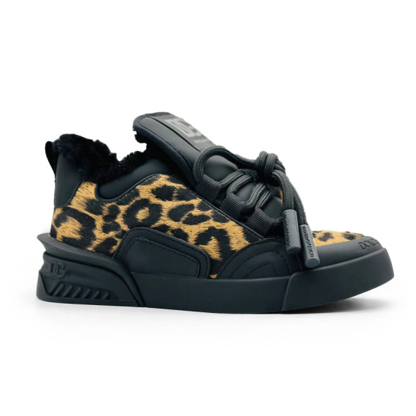 Женские зимние кроссовки Dolce&amp;Gabbana Woman Winter Black Leopard