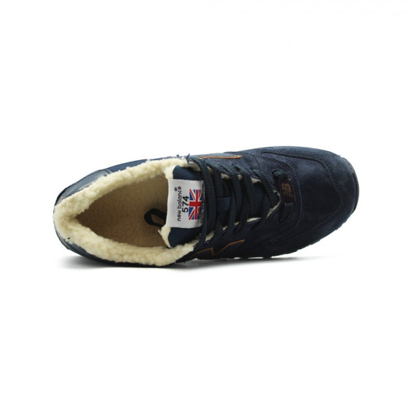 Мужские зимние кроссовки New Balance 574 Navy-Gold