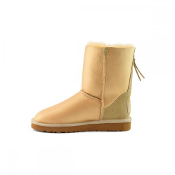 Short Zip Metallic Soft Gold