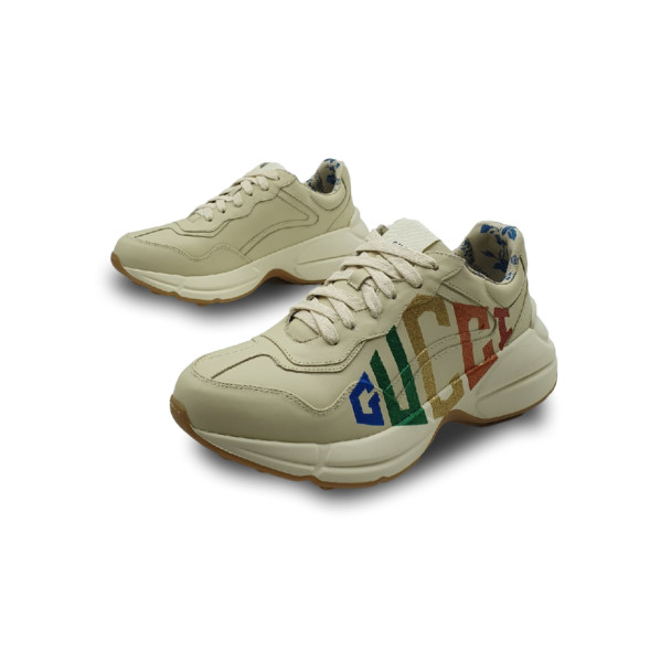 Женские кроссовки Gucci Ivory Rhyton Rainbow Glitter Sneakers