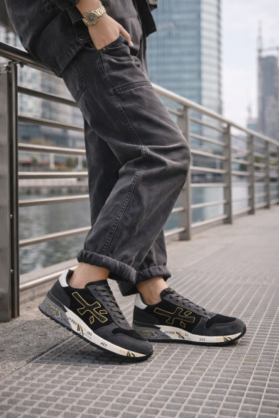 Унисекс кроссовки Premiata 483 Textile/Suede Grey/Black