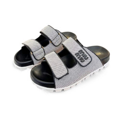 Miu Miu Flip-flops Textile Grey