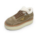 Женские зимние кроссовки на платформе Prada Platform Suede Winter Beige