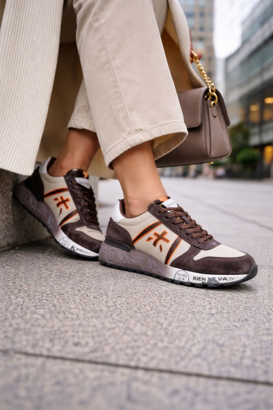 Унисекс кроссовки Premiata 483 Textile/Suede Beige/Brown