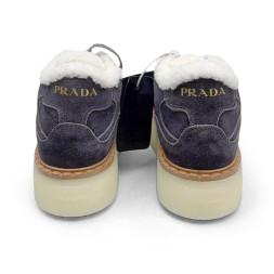 Prada Platform Suede Winter Dark Grey