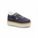 Женские зимние кроссовки на платформе Prada Platform Suede Winter Dark Grey