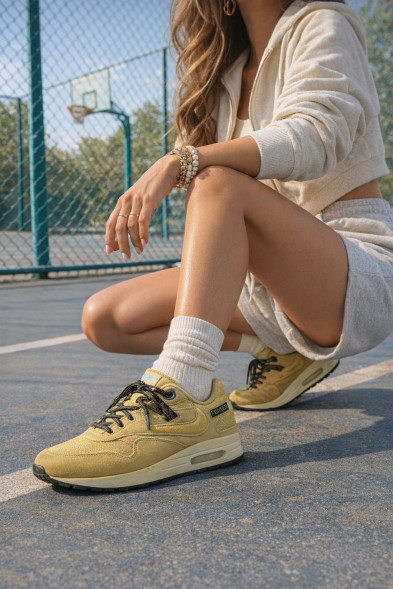 Женские кроссовки Nike Air Max 1 Travis Scott Cactus Jack Saturn Gold