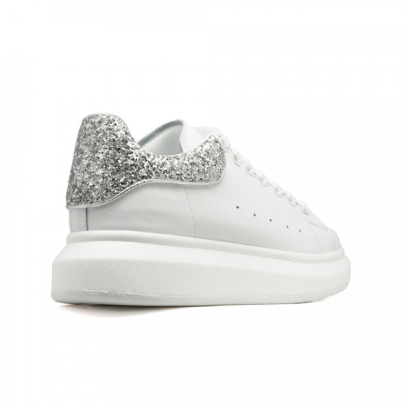 Женские кроссовки Alexander McQueen Luxe Glitter-Silver