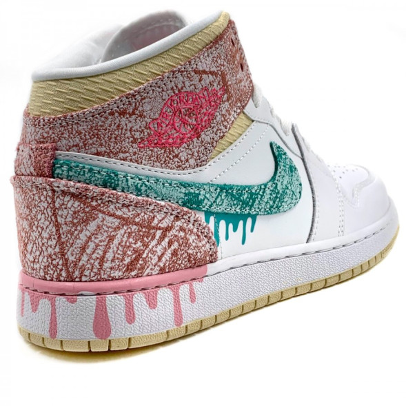 Унисекс кроссовки Nike Air Jordan 1 Mid Paint Drip (PS) Ice Cream