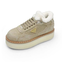 Prada Platform Suede Winter Sand