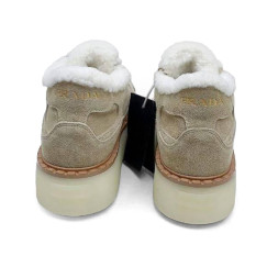 Prada Platform Suede Winter Sand