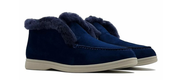 Женские ботинки Loro Piana Open Walk Grey Blue